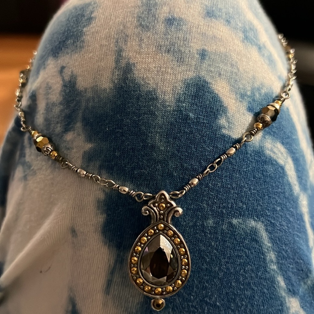 Brighton necklace. Size 22” long and with the extra longer like 24”.